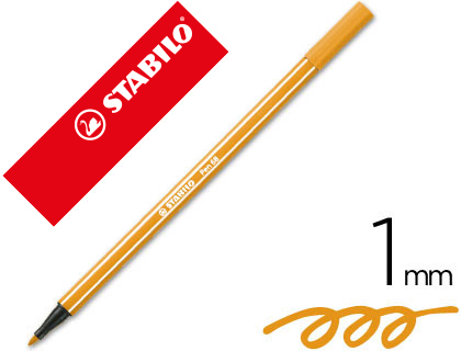 Rotulador acuarelable Stabilo Pen 68 tinta naranja